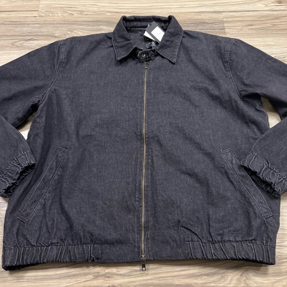 7 for all Mankind Harrington jacket Major(Black) Denim Italian Fabric Large $328